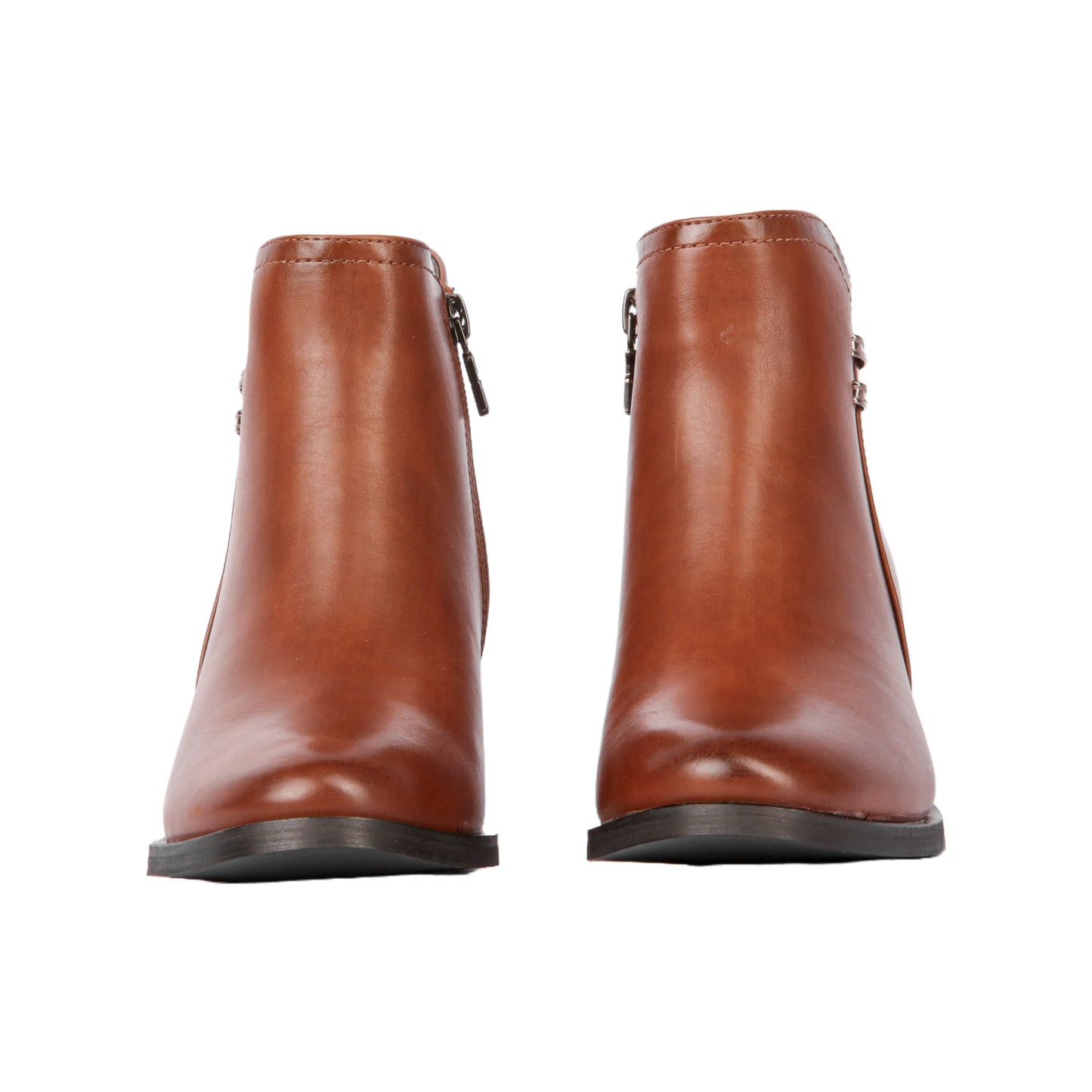 Block Heel Side Zipper Ankle Boot
