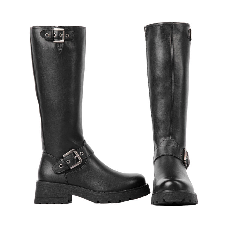 Decorative Buckle Knee High Boot