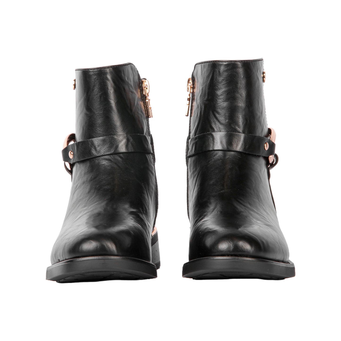 Golden Side Buckle Half Boot - 3 CM