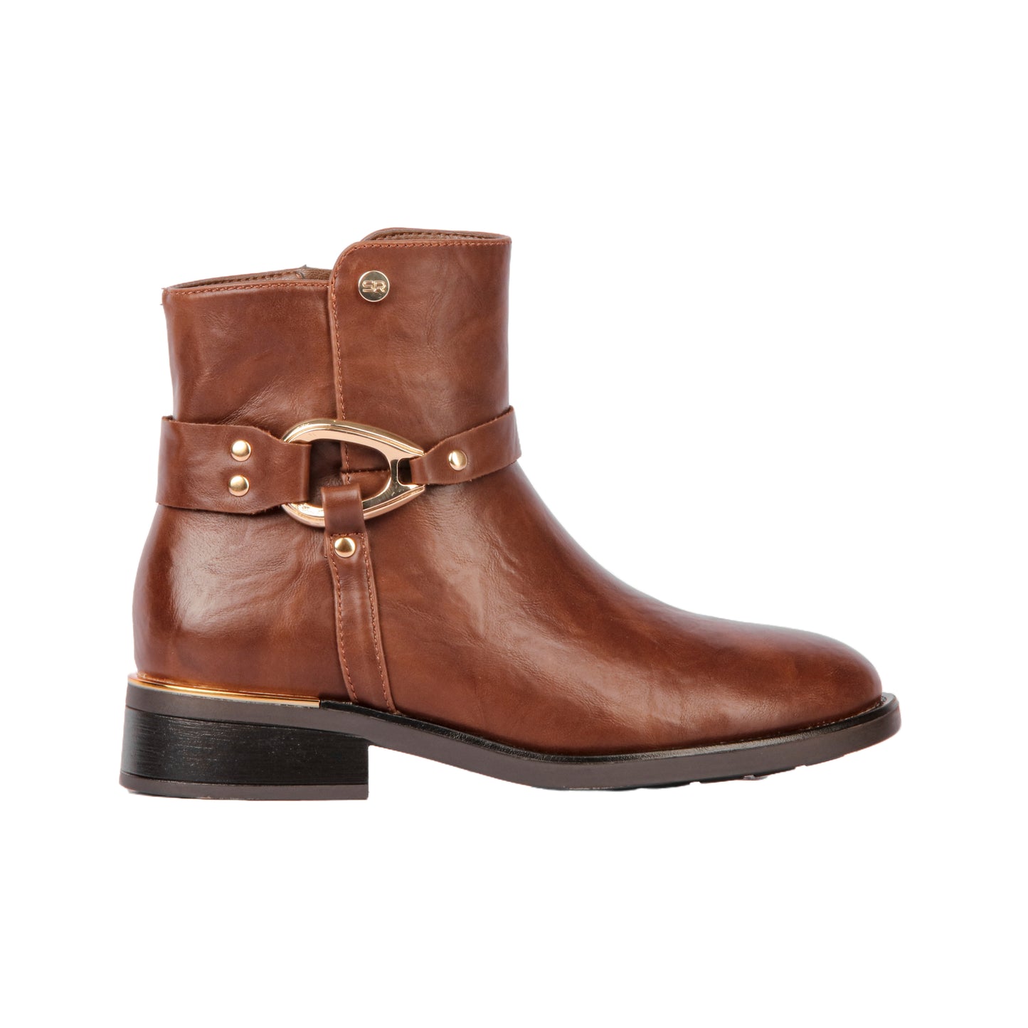 Golden Side Buckle Half Boot - 3 CM