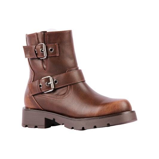 Side Double Buckle Comfy Half Boot