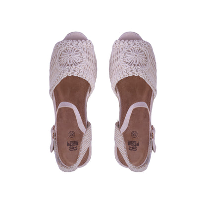 Burlap Wedge Heel Sandal