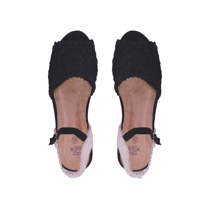 Burlap Wedge Heel Sandal