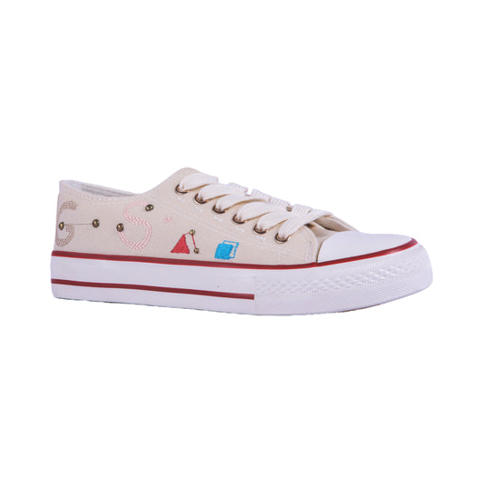 Embroidered Canvas Sneakers