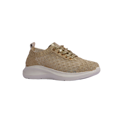 Textured Knit Lace-Up Sneakers
