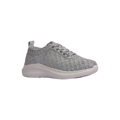 Textured Knit Lace-Up Sneakers