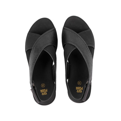 Wedge Sandal with Textured Strap