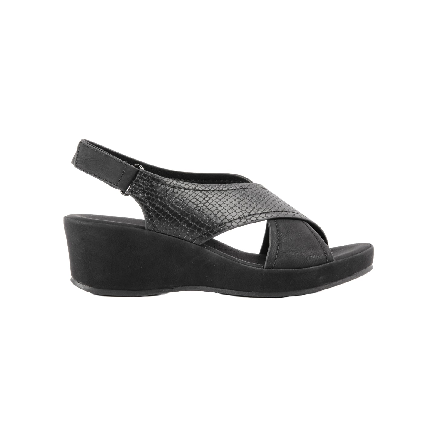 Wedge Sandal with Textured Strap