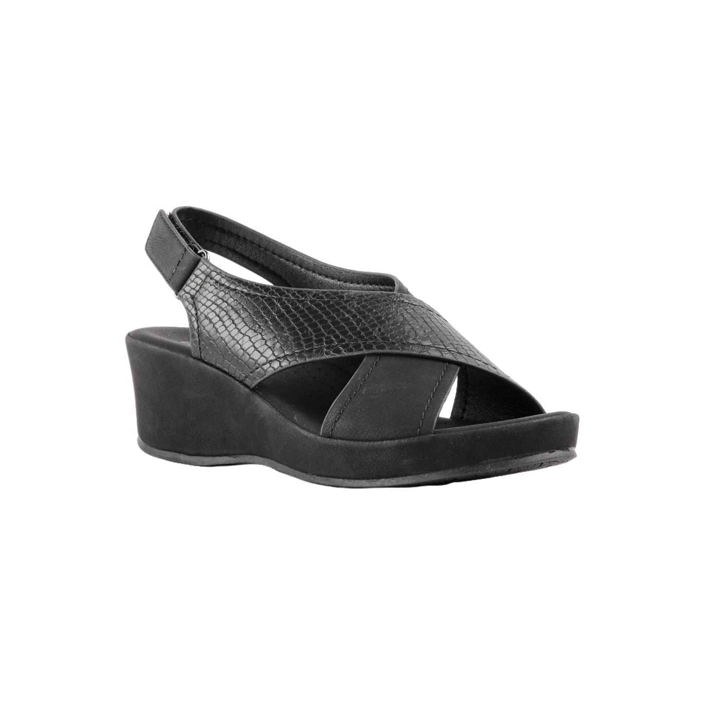 Wedge Sandal with Textured Strap