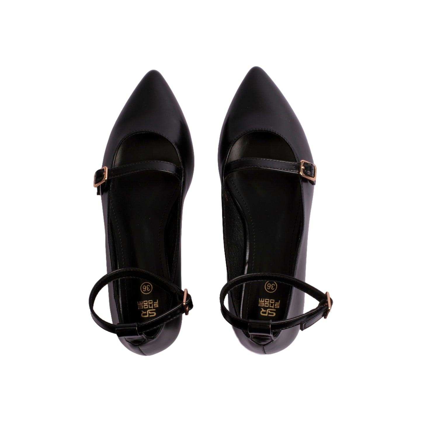 أحذية مسطحة ذات حزام بإبزيم عند الكاحل