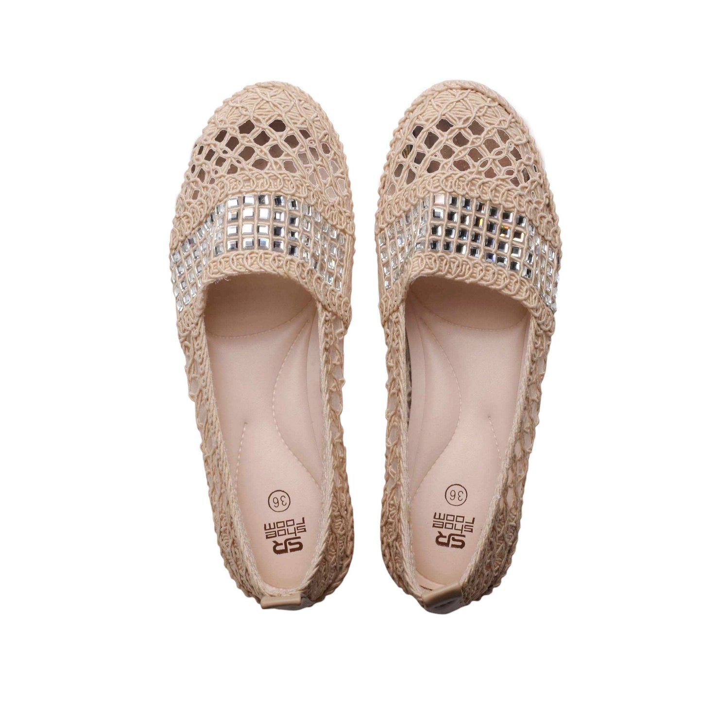 Crochet Espadrille with Rhinestones