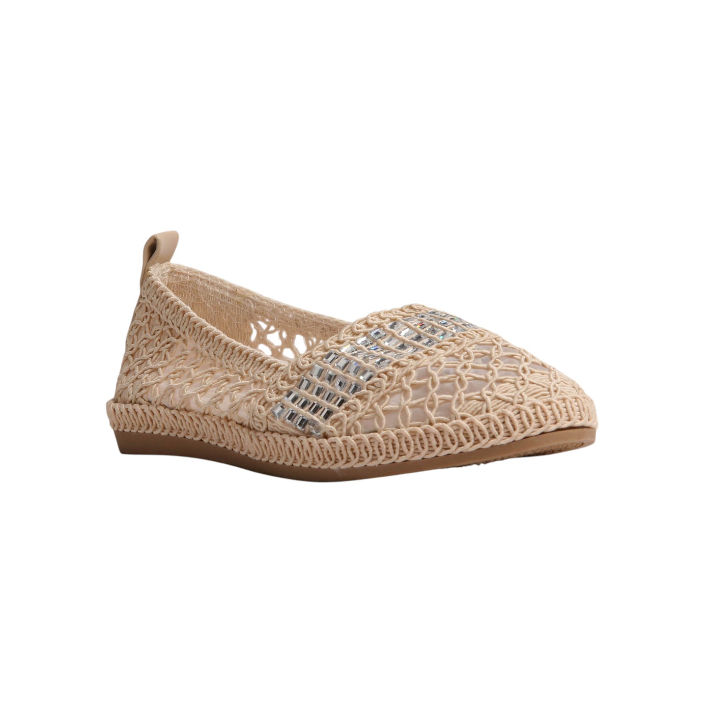 Crochet Espadrille with Rhinestones