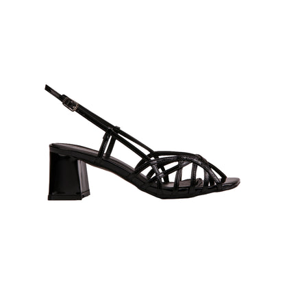 Ankle Buckle Patent Leather Sandal