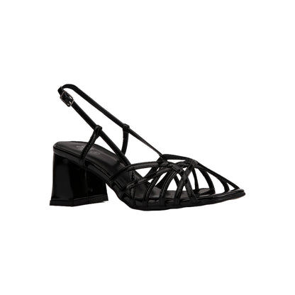 Ankle Buckle Patent Leather Sandal