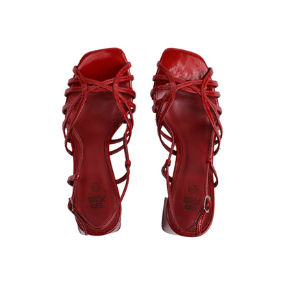 Ankle Buckle Patent Leather Sandal