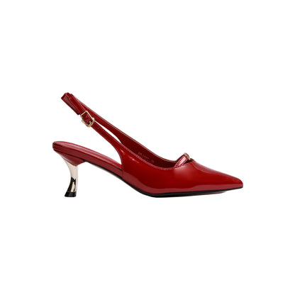 Slingback Leather High Heels