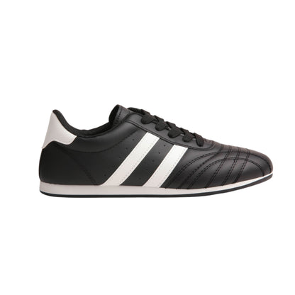 Stitched Leather Flat Sneakers