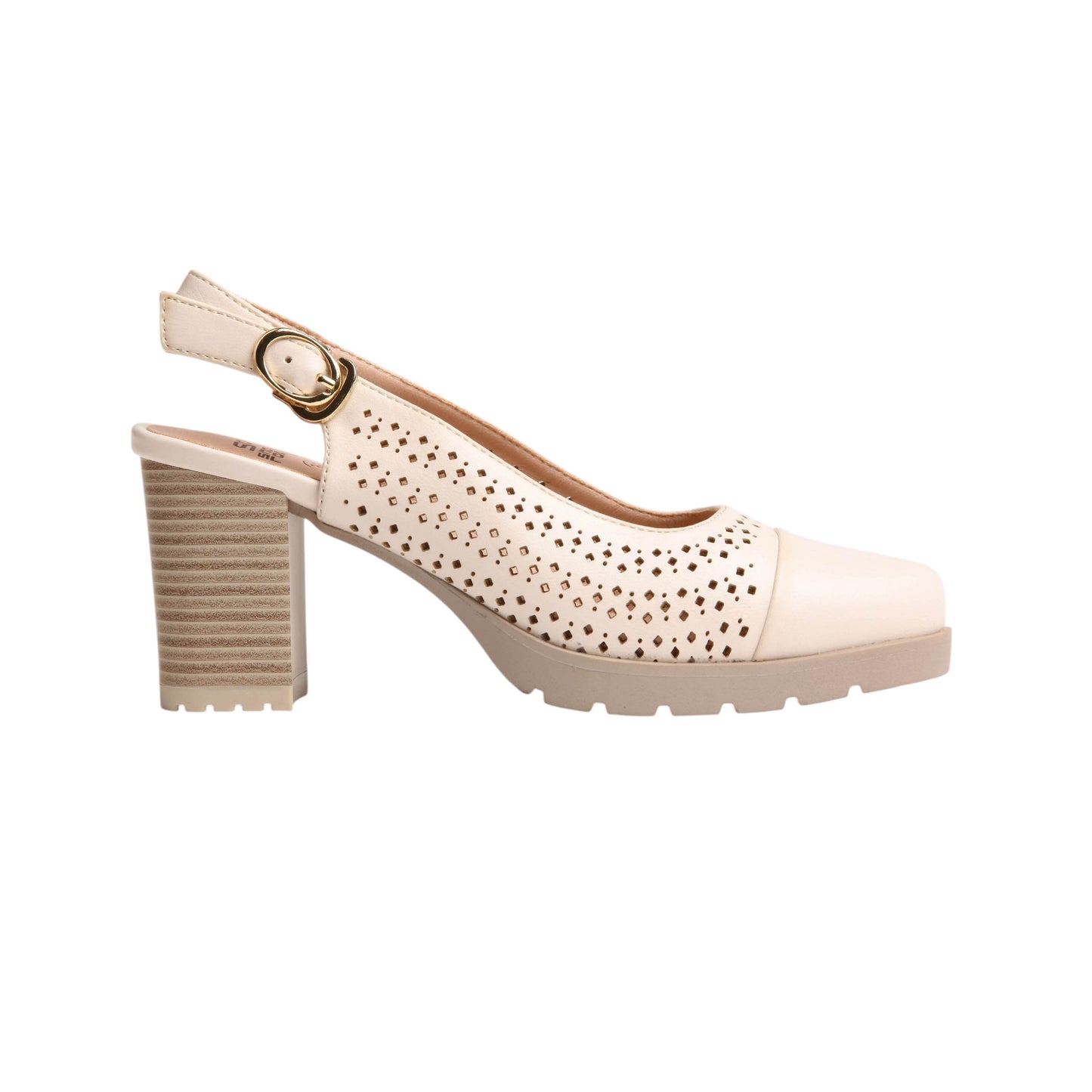 Slingback Perforated Leather Pumps