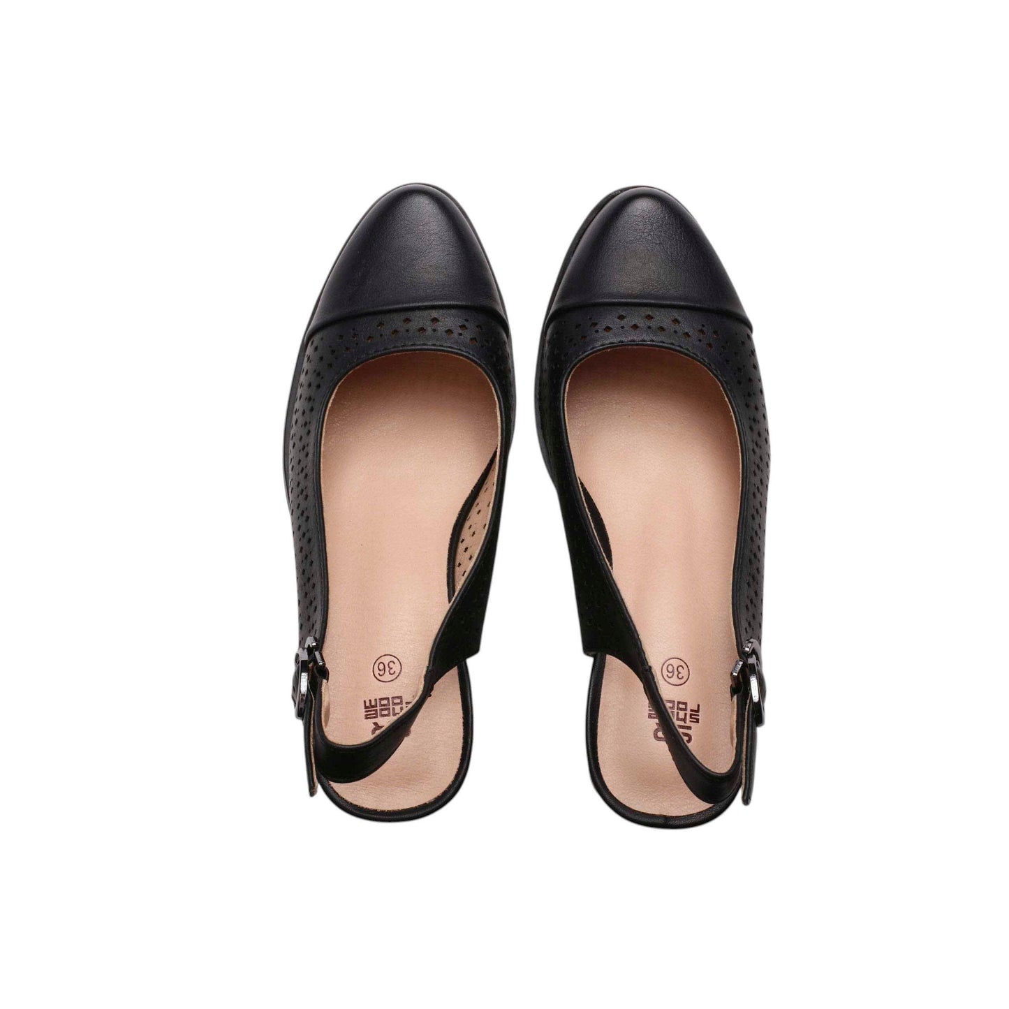 Slingback Perforated Leather Pumps