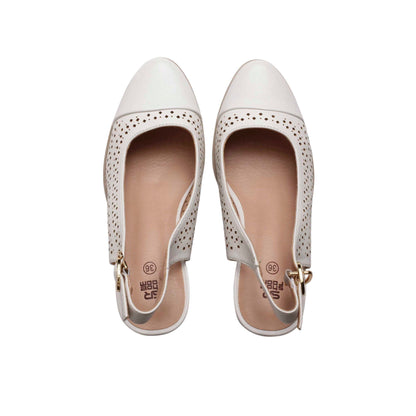 Slingback Perforated Leather Pumps