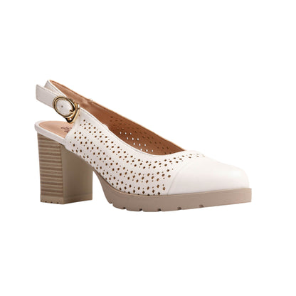 Slingback Perforated Leather Pumps