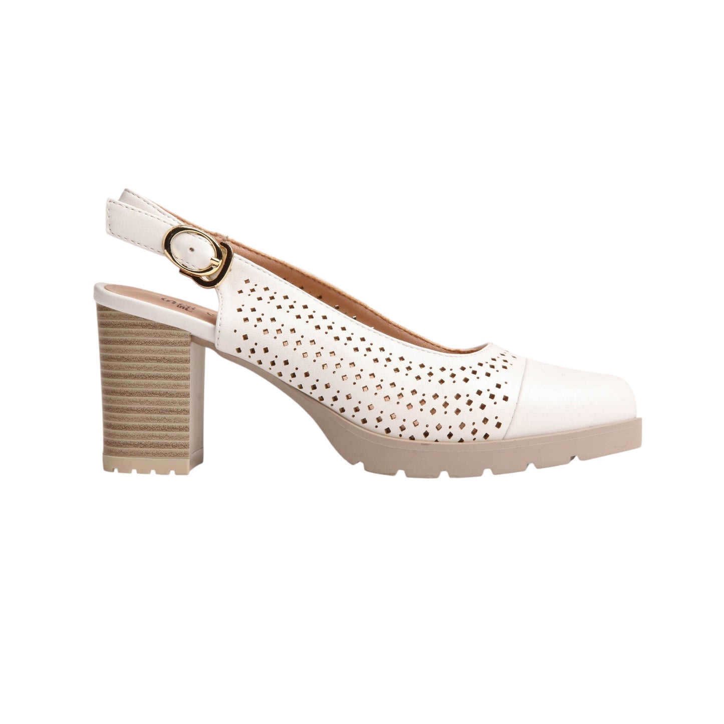 Slingback Perforated Leather Pumps
