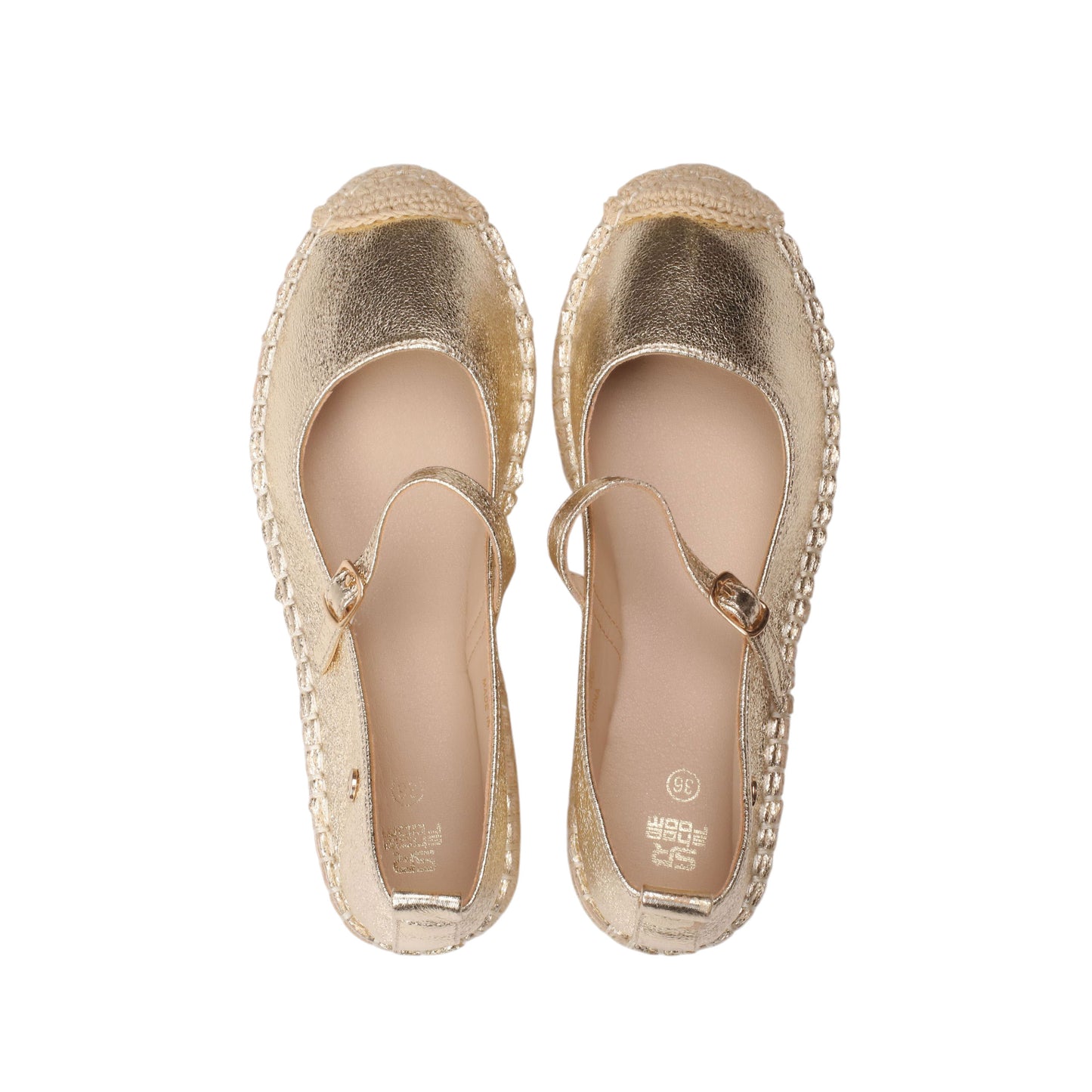 Burlap Outsole Shiny Shoes