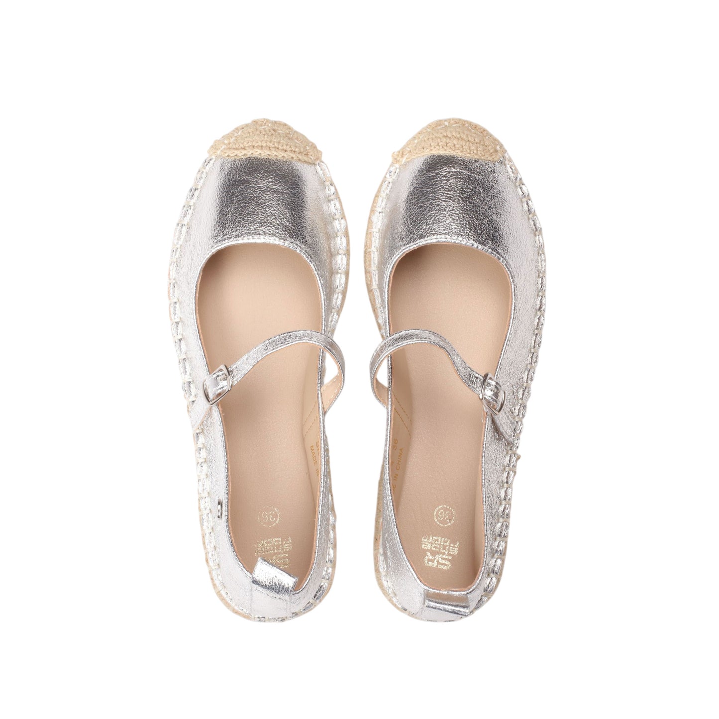 Burlap Outsole Shiny Shoes