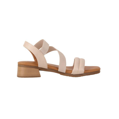 Block Heel Sandal with Elastic Straps