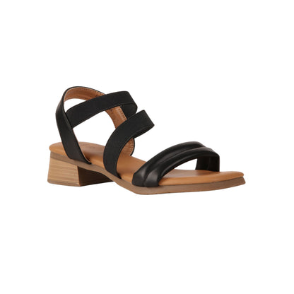 Block Heel Sandal with Elastic Straps