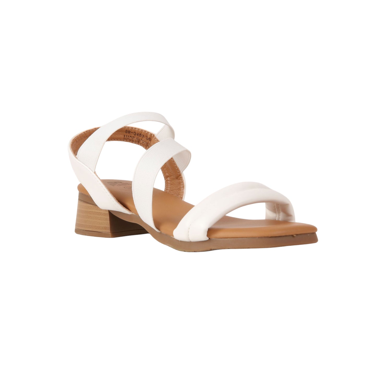 Block Heel Sandal with Elastic Straps