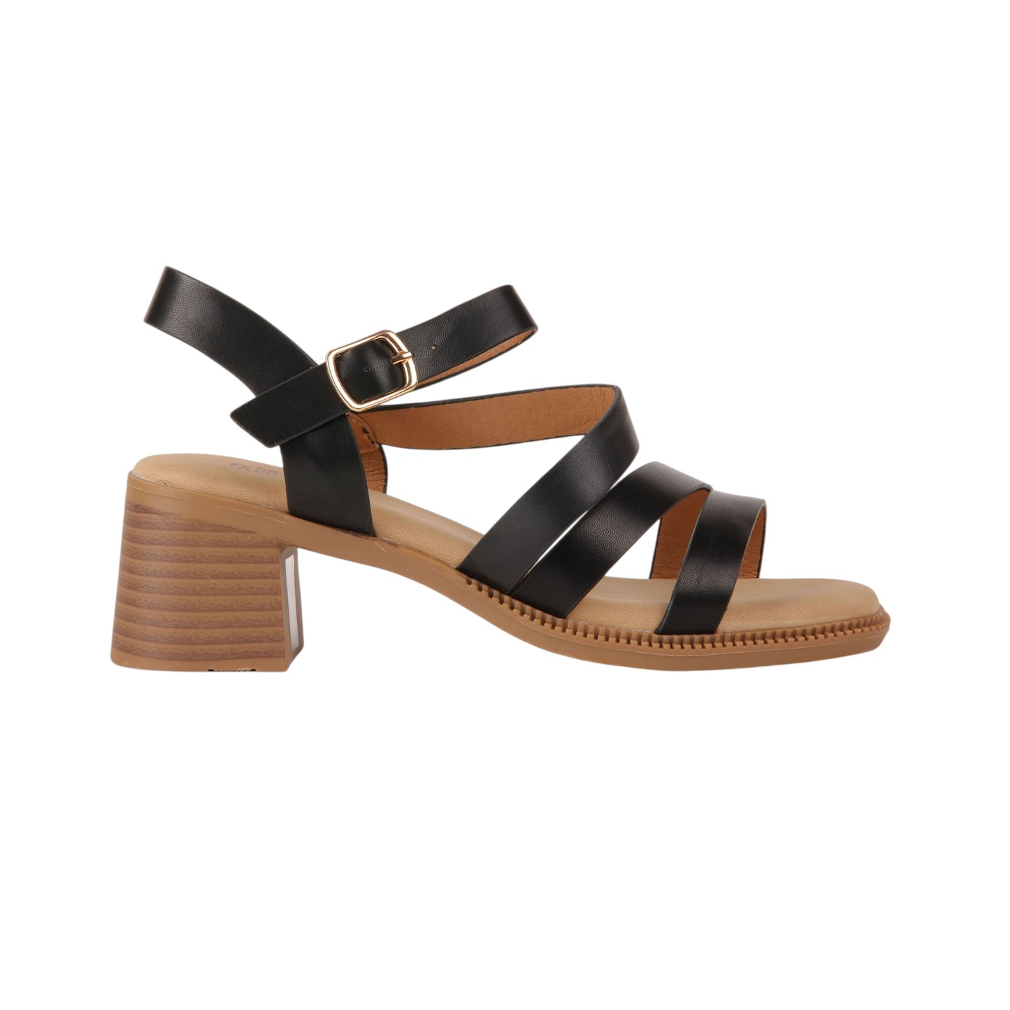 Side Buckle Block Heel Sandal