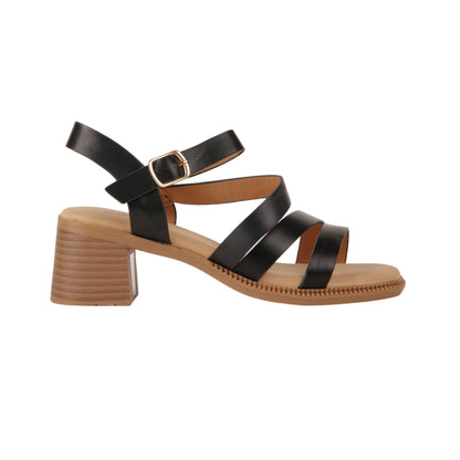 Side Buckle Block Heel Sandal