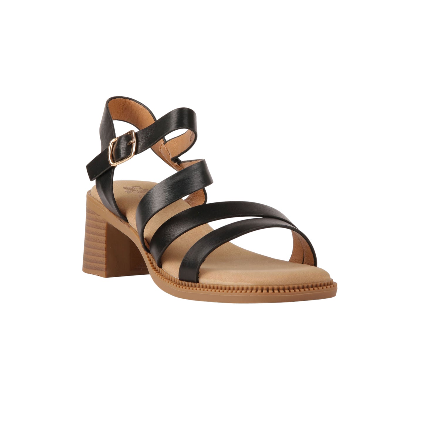 Side Buckle Block Heel Sandal