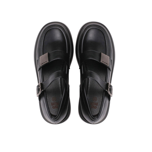 Leather Shoes with Side Buckle
