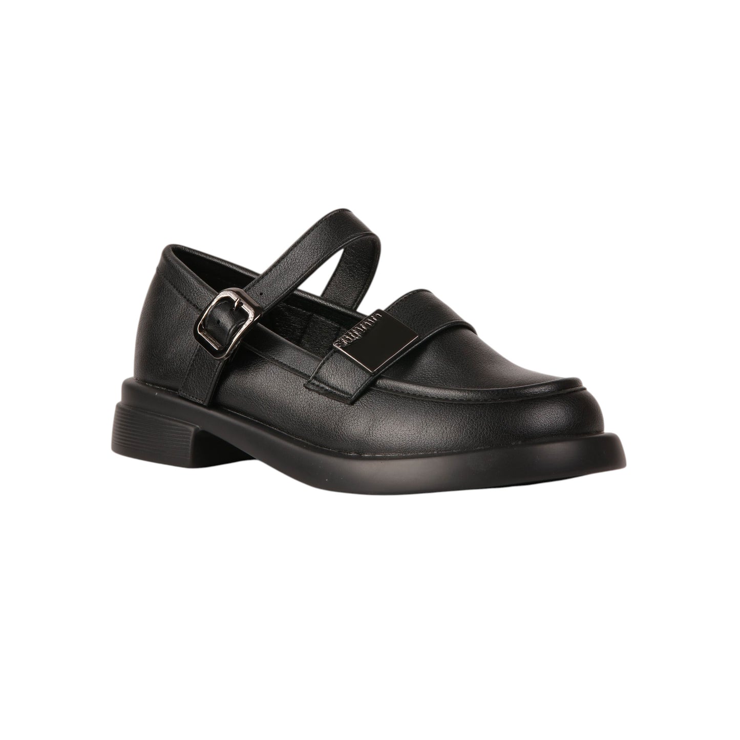 Leather Shoes with Side Buckle