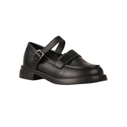 Leather Shoes with Side Buckle