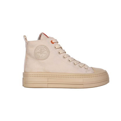 Beige Casual High-Top Sneakers