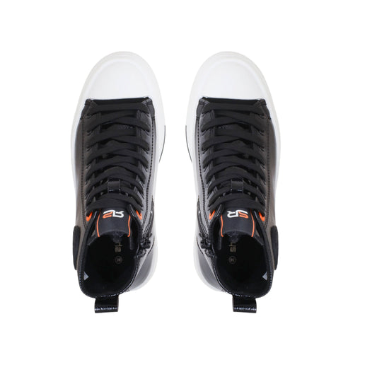 Patent Leather High-Top Sneakers