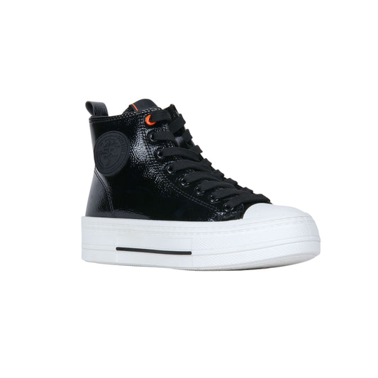 Patent Leather High-Top Sneakers