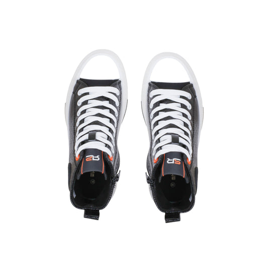 Textured Patent Leather High-Top Sneakers