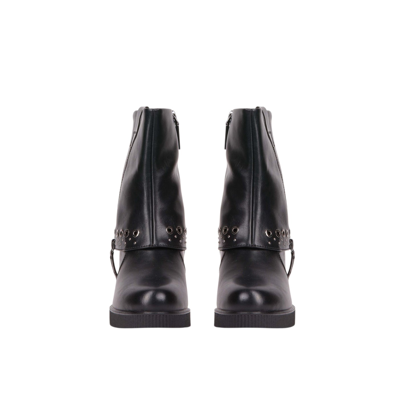 Side Zipper High Heels Half Boot - 7 CM