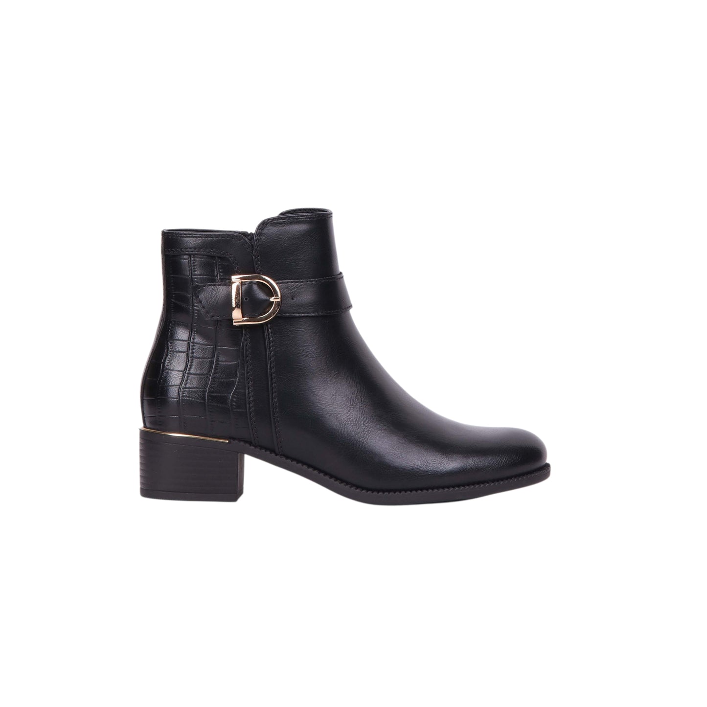 Golden Buckle Half Boot - 3 CM