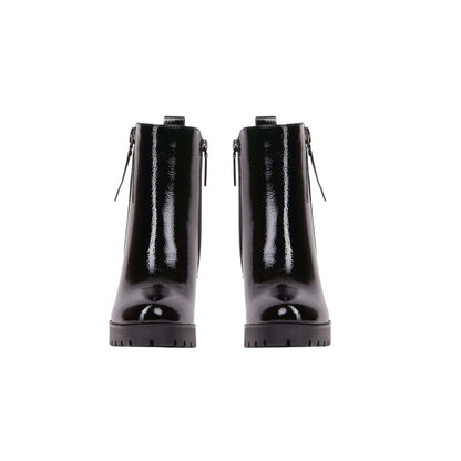 Patent Leather Heeled Ankle Boot