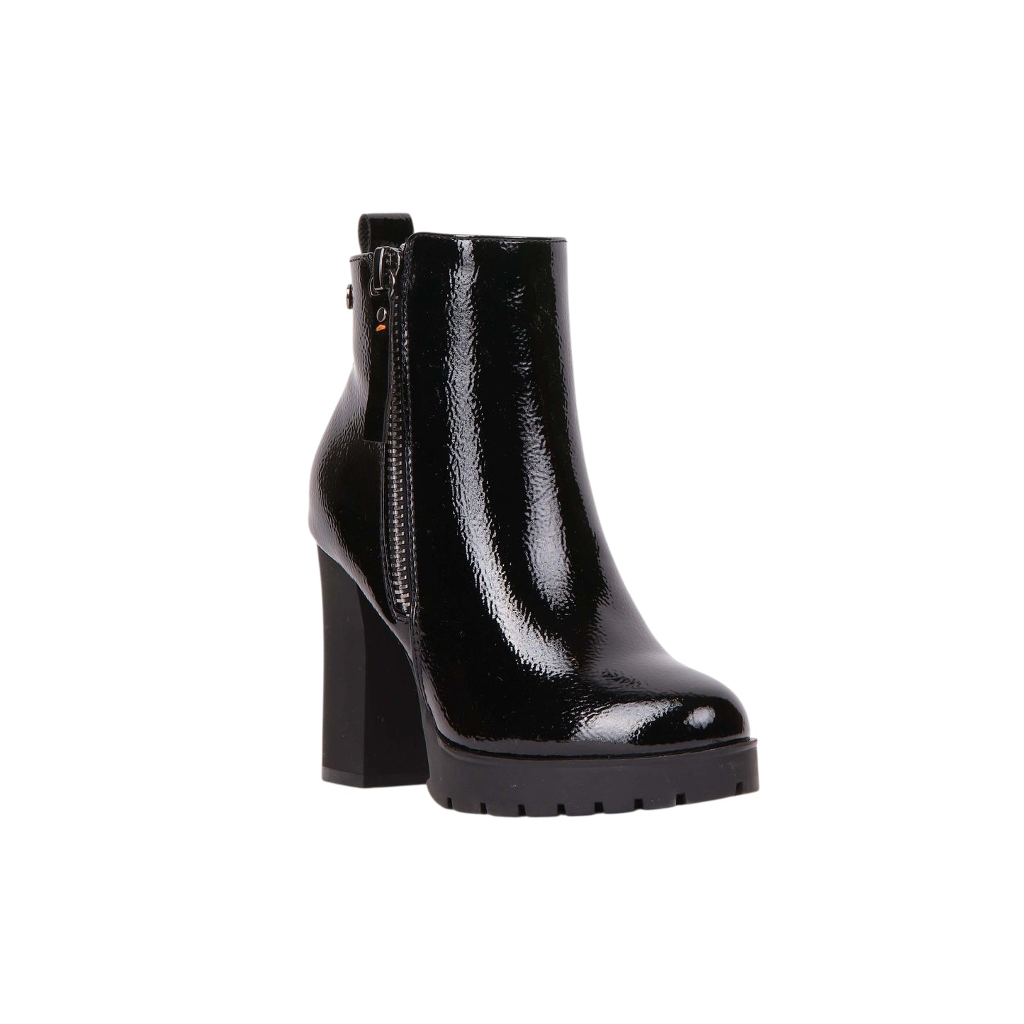 Patent Leather Heeled Ankle Boot