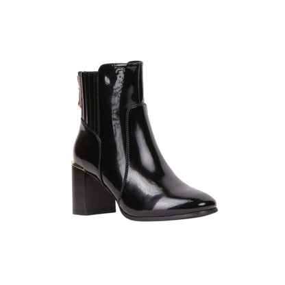 Back Zipper Patent Leather Ankle Boot