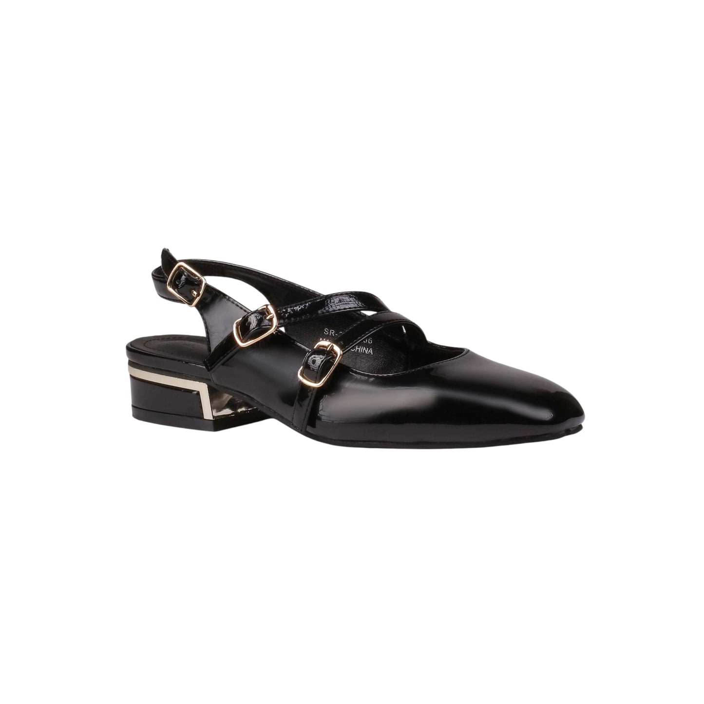 Patent Leather Double Buckle Shoes