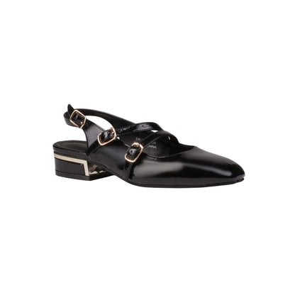 Patent Leather Double Buckle Shoes