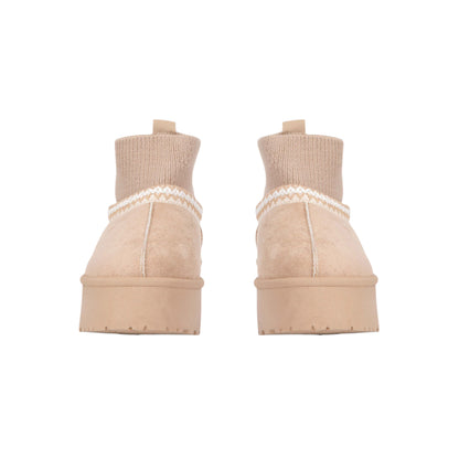 Suede Slip-On Boot with Wool Neck