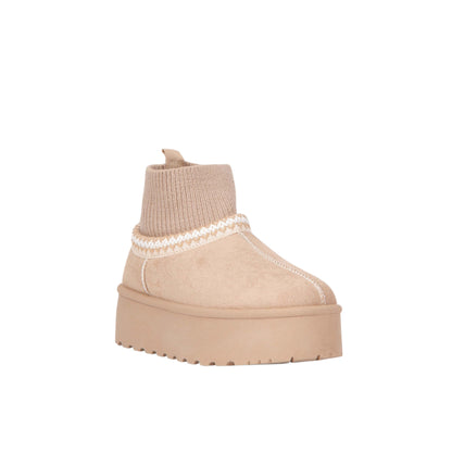 Suede Slip-On Boot with Wool Neck